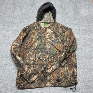 Cabela's Jacket Mens XL Brown Camo Seclusion 3D Hooded 1/4 Zip Lightweight